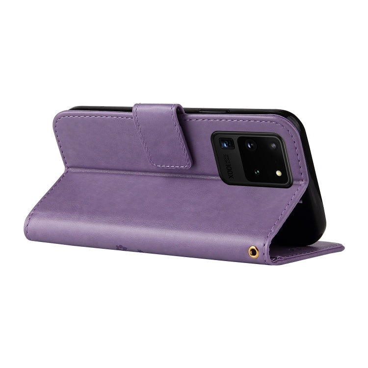 For Samsung Galaxy S20 Ultra Embossed Lucky Tree Horizontal Flip Leather Case with Holder & Card Slot & Wallet & Lanyard