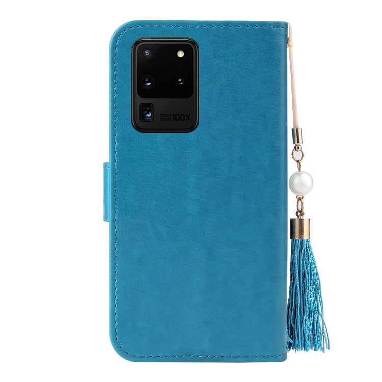 For Samsung Galaxy S20 Ultra Embossed Lucky Tree Horizontal Flip Leather Case with Holder & Card Slot & Wallet & Lanyard
