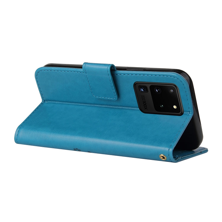For Samsung Galaxy S20 Ultra Embossed Lucky Tree Horizontal Flip Leather Case with Holder & Card Slot & Wallet & Lanyard