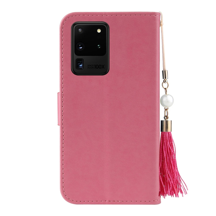 For Samsung Galaxy S20 Ultra Embossed Lucky Tree Horizontal Flip Leather Case with Holder & Card Slot & Wallet & Lanyard