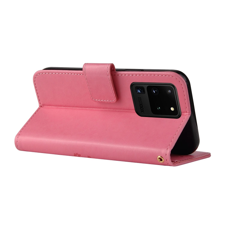 For Samsung Galaxy S20 Ultra Embossed Lucky Tree Horizontal Flip Leather Case with Holder & Card Slot & Wallet & Lanyard