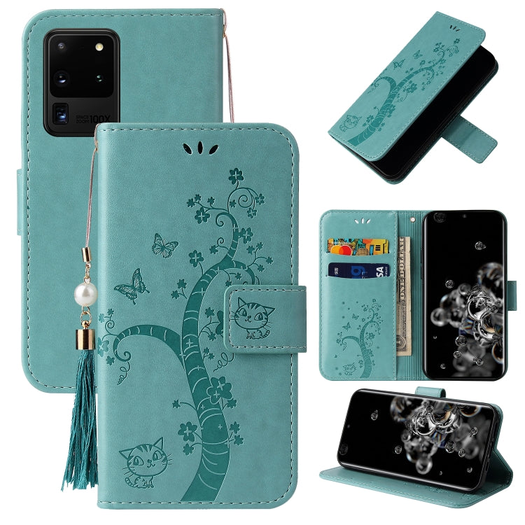 For Samsung Galaxy S20 Ultra Embossed Lucky Tree Horizontal Flip Leather Case with Holder & Card Slot & Wallet & Lanyard