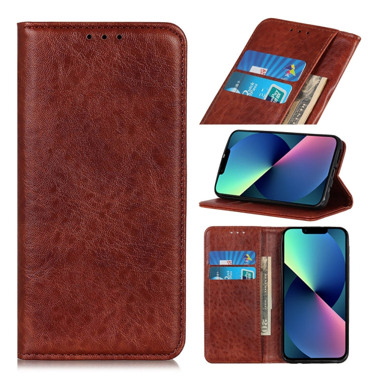 For iPhone 13 mini Magnetic Crazy Horse Texture Horizontal Flip Leather Case with Holder & Card Slots & Wallet