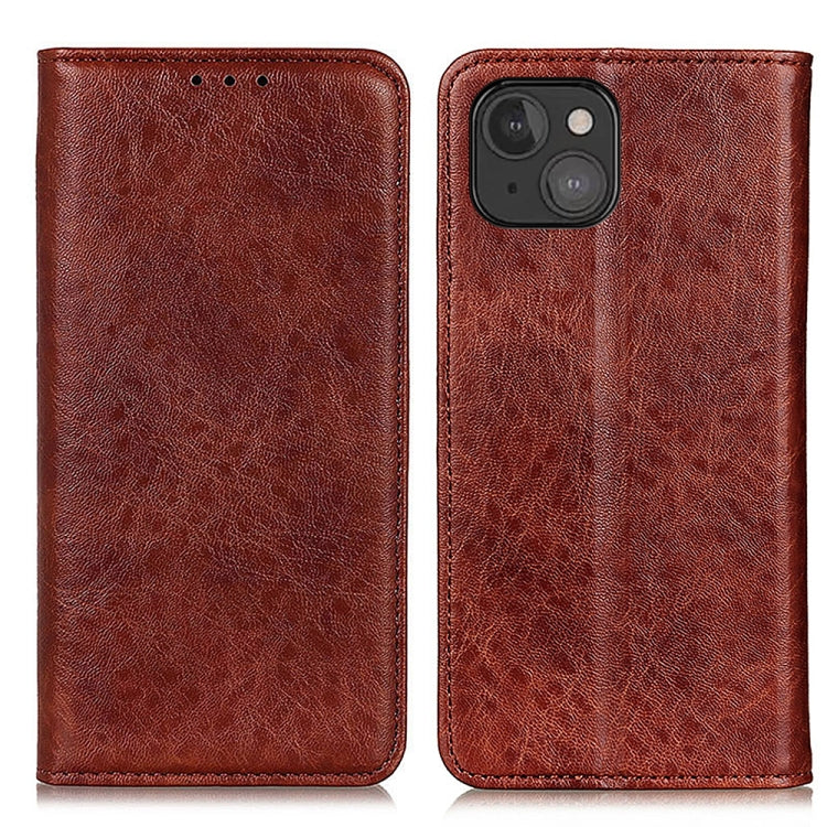 For iPhone 13 mini Magnetic Crazy Horse Texture Horizontal Flip Leather Case with Holder & Card Slots & Wallet
