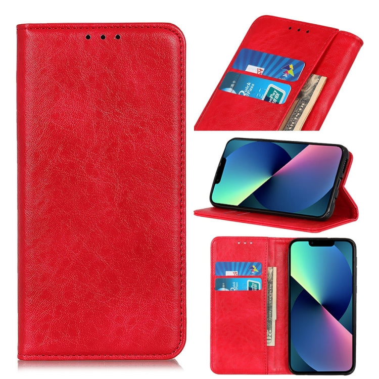 For iPhone 13 mini Magnetic Crazy Horse Texture Horizontal Flip Leather Case with Holder & Card Slots & Wallet