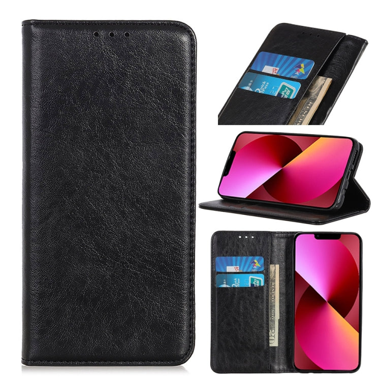 For iPhone 13 Magnetic Crazy Horse Texture Horizontal Flip Leather Case with Holder & Card Slots & Wallet