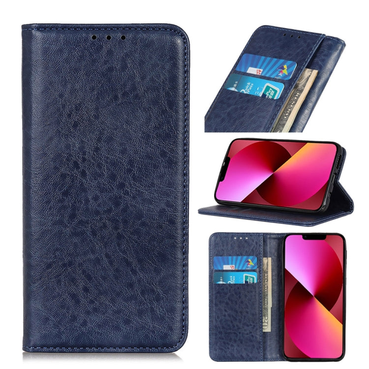 For iPhone 13 Magnetic Crazy Horse Texture Horizontal Flip Leather Case with Holder & Card Slots & Wallet