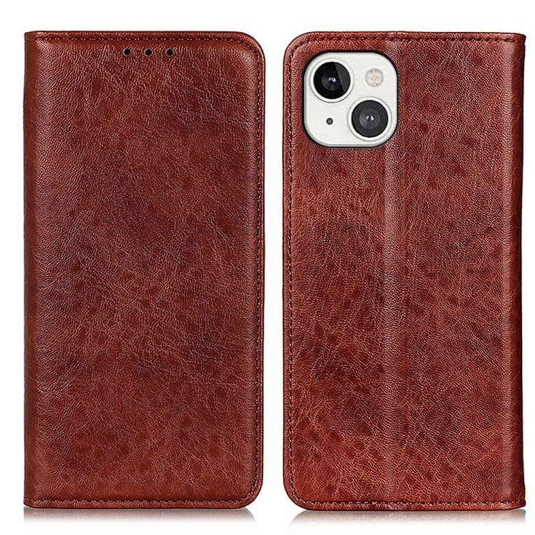 For iPhone 13 Magnetic Crazy Horse Texture Horizontal Flip Leather Case with Holder & Card Slots & Wallet