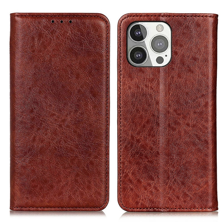 For iPhone 13 Pro Magnetic Crazy Horse Texture Horizontal Flip Leather Case with Holder & Card Slots & Wallet