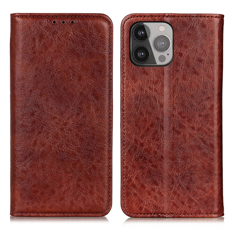 For iPhone 13 Pro Max Magnetic Crazy Horse Texture Horizontal Flip Leather Case with Holder & Card Slots & Wallet