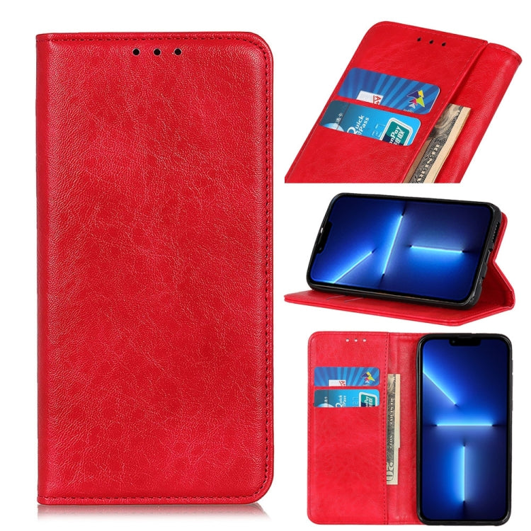 For iPhone 13 Pro Max Magnetic Crazy Horse Texture Horizontal Flip Leather Case with Holder & Card Slots & Wallet