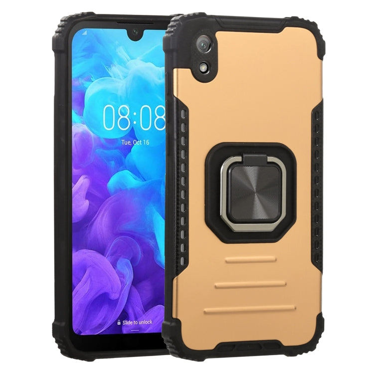 For Huawei Y5 (2019) Fierce Warrior Series Armor All-inclusive Shockproof Aluminum Alloy + TPU Protective Case with Ring Holder