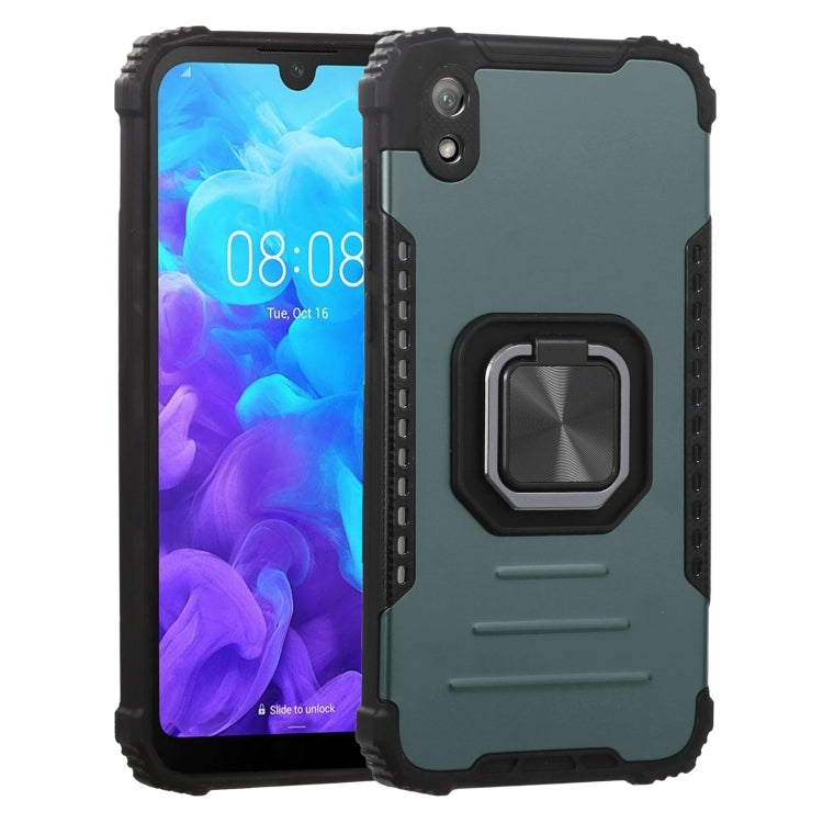 For Huawei Y5 (2019) Fierce Warrior Series Armor All-inclusive Shockproof Aluminum Alloy + TPU Protective Case with Ring Holder