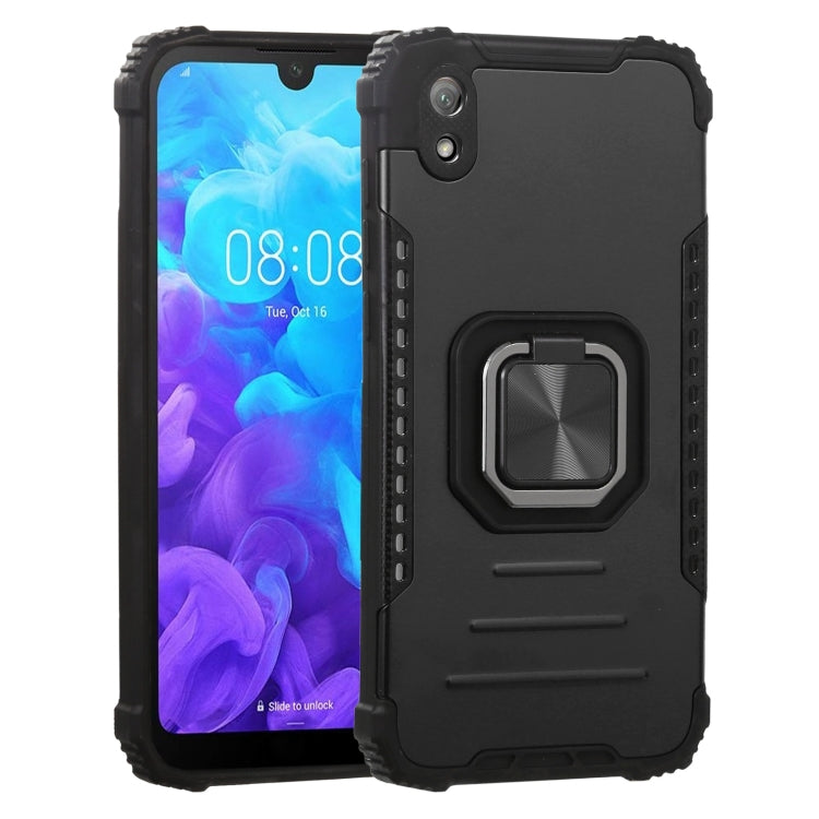 For Huawei Y5 (2019) Fierce Warrior Series Armor All-inclusive Shockproof Aluminum Alloy + TPU Protective Case with Ring Holder