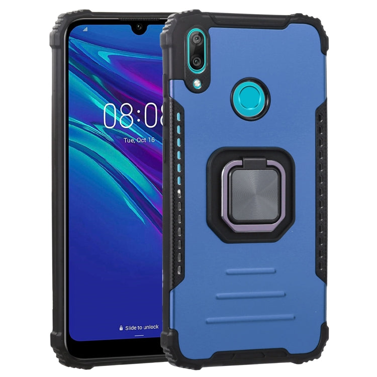 For Huawei Y7 (2019) / Y7 Prime 2019 Fierce Warrior Series Armor All-inclusive Shockproof Aluminum Alloy + TPU Protective Case with Ring Holder