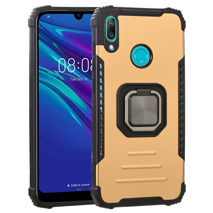 For Huawei Y7 (2019) / Y7 Prime 2019 Fierce Warrior Series Armor All-inclusive Shockproof Aluminum Alloy + TPU Protective Case with Ring Holder