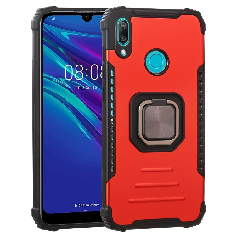 For Huawei Y7 (2019) / Y7 Prime 2019 Fierce Warrior Series Armor All-inclusive Shockproof Aluminum Alloy + TPU Protective Case with Ring Holder