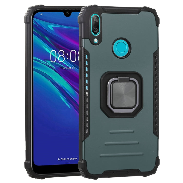 For Huawei Y7 (2019) / Y7 Prime 2019 Fierce Warrior Series Armor All-inclusive Shockproof Aluminum Alloy + TPU Protective Case with Ring Holder