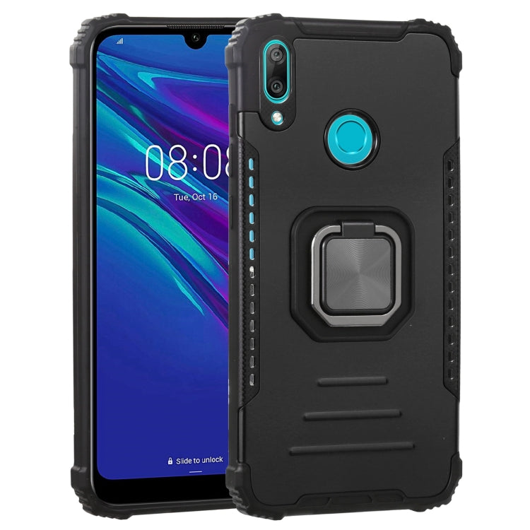 For Huawei Y7 (2019) / Y7 Prime 2019 Fierce Warrior Series Armor All-inclusive Shockproof Aluminum Alloy + TPU Protective Case with Ring Holder