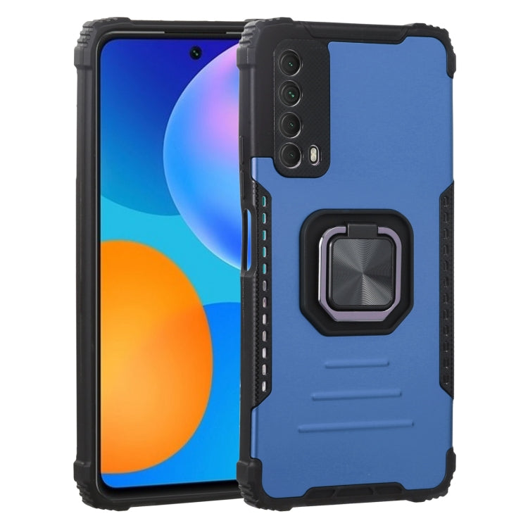 For Huawei Y7a / P smart 2021 Fierce Warrior Series Armor All-inclusive Shockproof Aluminum Alloy + TPU Protective Case with Ring Holder