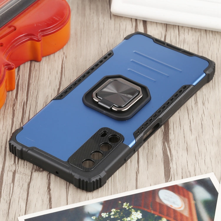 For Huawei Y7a / P smart 2021 Fierce Warrior Series Armor All-inclusive Shockproof Aluminum Alloy + TPU Protective Case with Ring Holder
