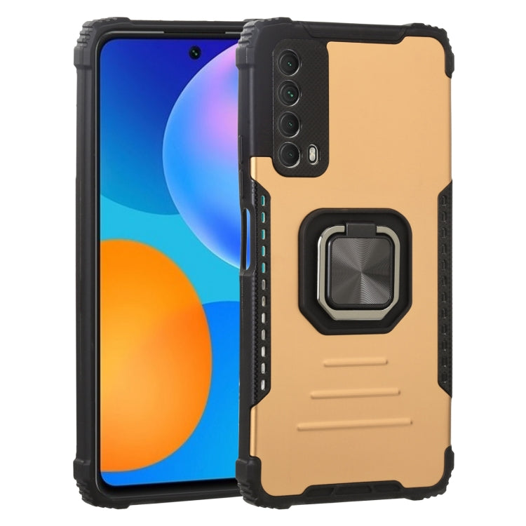 For Huawei Y7a / P smart 2021 Fierce Warrior Series Armor All-inclusive Shockproof Aluminum Alloy + TPU Protective Case with Ring Holder