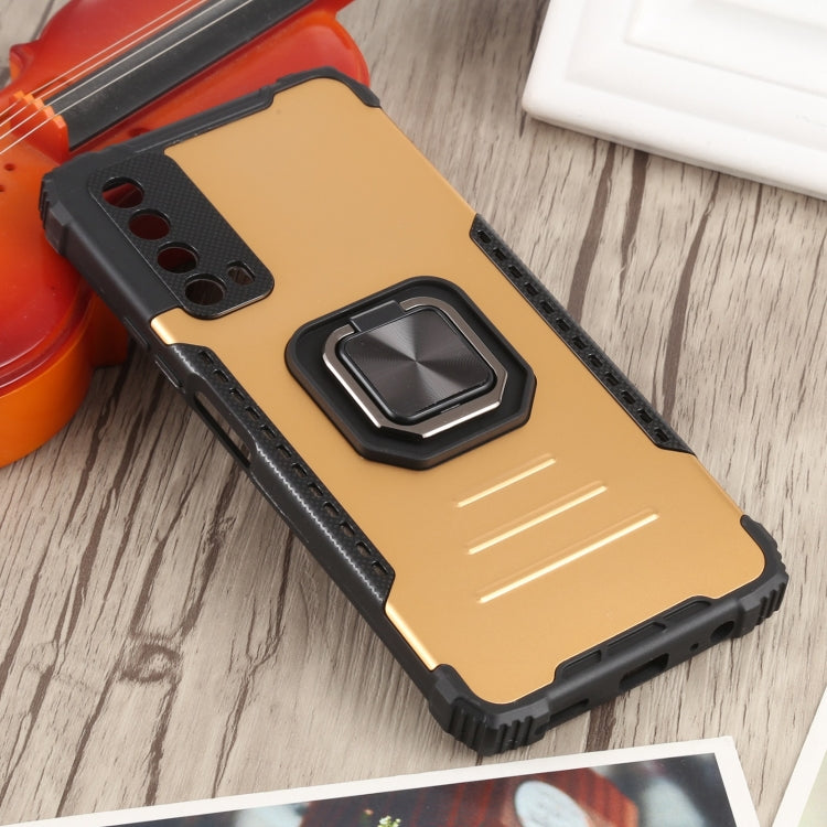 For Huawei Y7a / P smart 2021 Fierce Warrior Series Armor All-inclusive Shockproof Aluminum Alloy + TPU Protective Case with Ring Holder