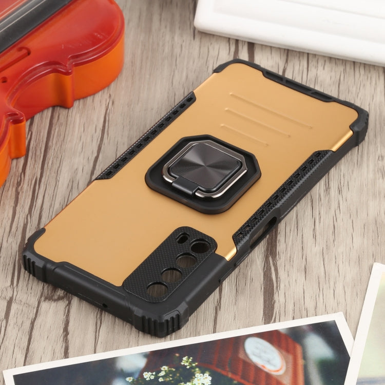 For Huawei Y7a / P smart 2021 Fierce Warrior Series Armor All-inclusive Shockproof Aluminum Alloy + TPU Protective Case with Ring Holder