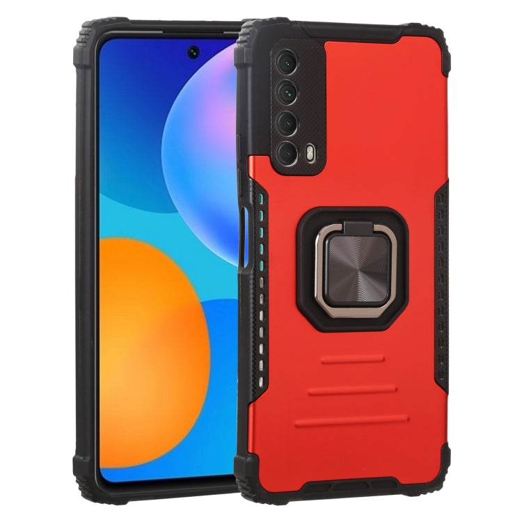 For Huawei Y7a / P smart 2021 Fierce Warrior Series Armor All-inclusive Shockproof Aluminum Alloy + TPU Protective Case with Ring Holder