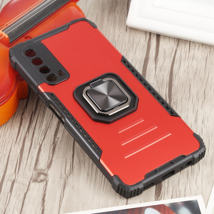 For Huawei Y7a / P smart 2021 Fierce Warrior Series Armor All-inclusive Shockproof Aluminum Alloy + TPU Protective Case with Ring Holder
