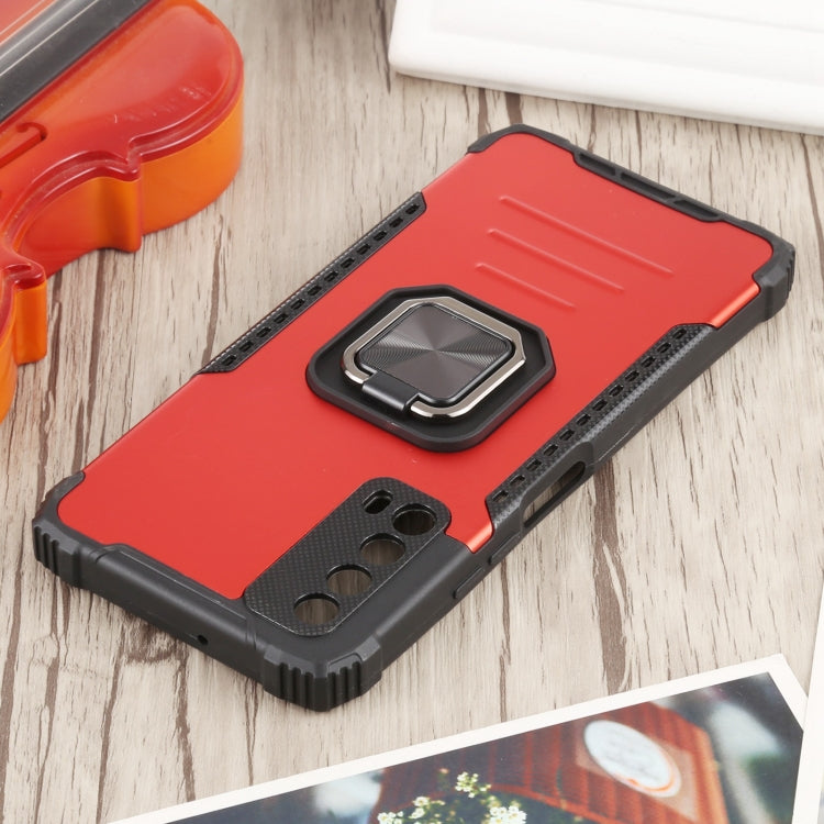For Huawei Y7a / P smart 2021 Fierce Warrior Series Armor All-inclusive Shockproof Aluminum Alloy + TPU Protective Case with Ring Holder