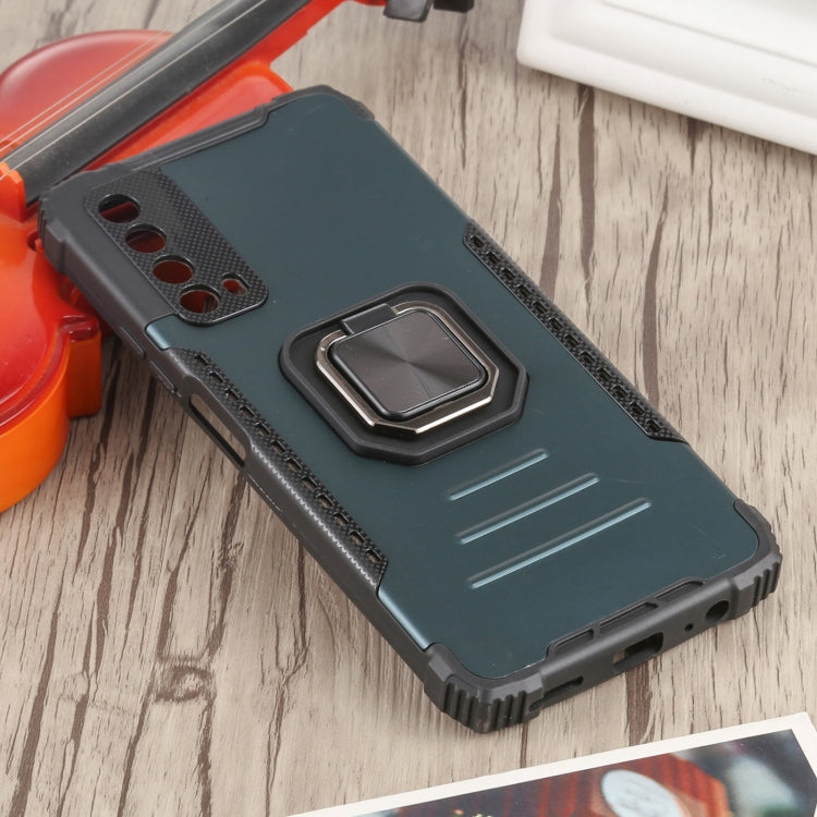 For Huawei Y7a / P smart 2021 Fierce Warrior Series Armor All-inclusive Shockproof Aluminum Alloy + TPU Protective Case with Ring Holder