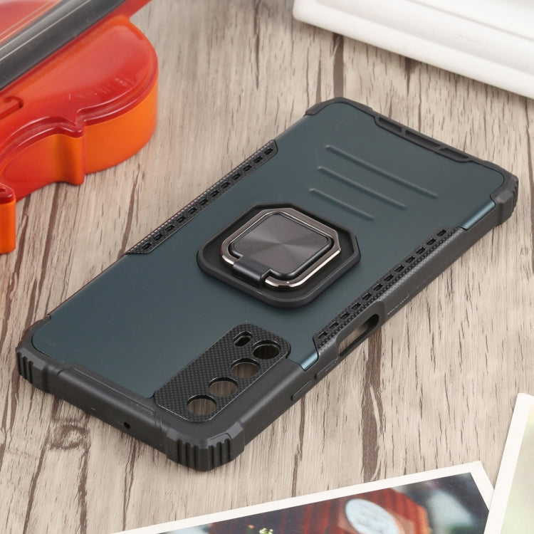 For Huawei Y7a / P smart 2021 Fierce Warrior Series Armor All-inclusive Shockproof Aluminum Alloy + TPU Protective Case with Ring Holder