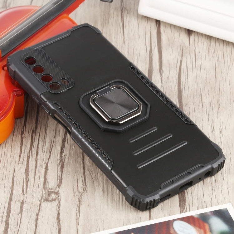 For Huawei Y7a / P smart 2021 Fierce Warrior Series Armor All-inclusive Shockproof Aluminum Alloy + TPU Protective Case with Ring Holder