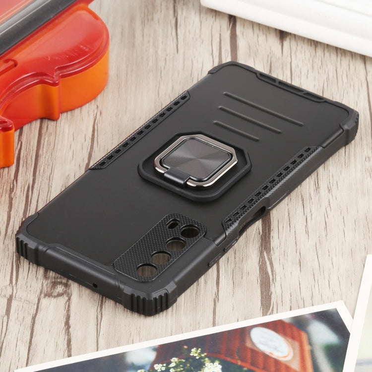 For Huawei Y7a / P smart 2021 Fierce Warrior Series Armor All-inclusive Shockproof Aluminum Alloy + TPU Protective Case with Ring Holder