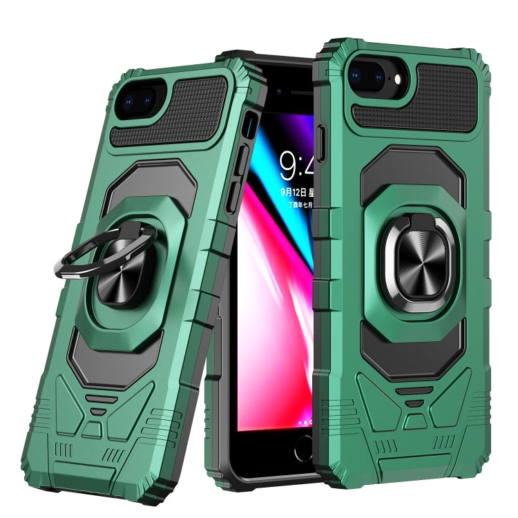 10 PCS Armor Magnetic PC + TPU Shockproof Case with 360 Degree Rotation Ring Holder For iPhone 8 Plus / 7 Plus