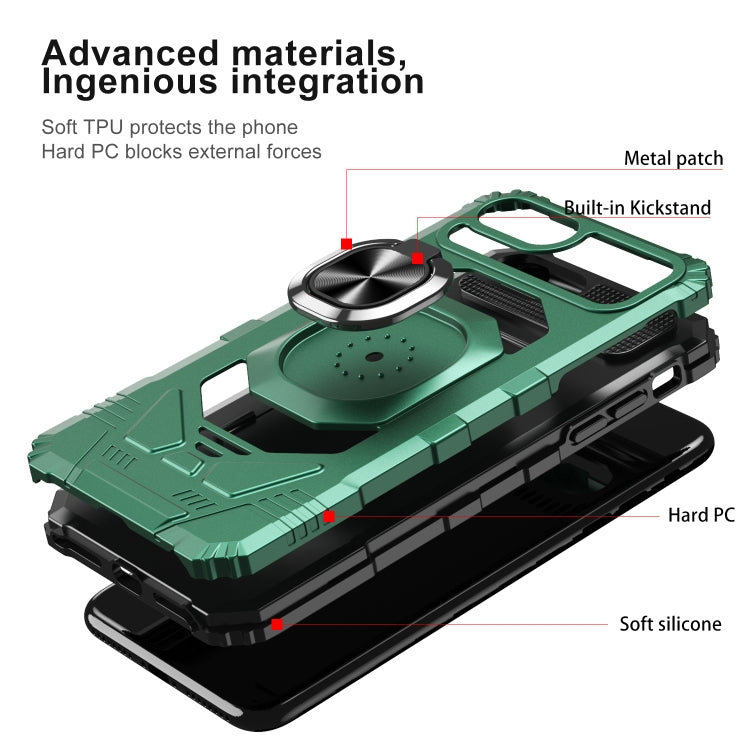 10 PCS Armor Magnetic PC + TPU Shockproof Case with 360 Degree Rotation Ring Holder For iPhone 8 Plus / 7 Plus