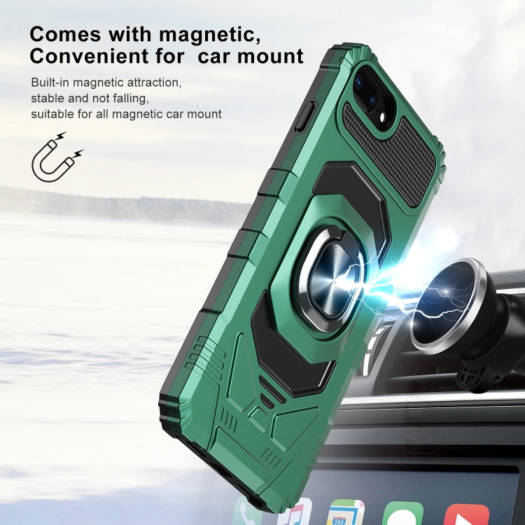 10 PCS Armor Magnetic PC + TPU Shockproof Case with 360 Degree Rotation Ring Holder For iPhone 8 Plus / 7 Plus