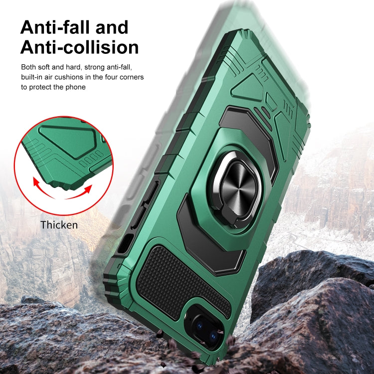 10 PCS Armor Magnetic PC + TPU Shockproof Case with 360 Degree Rotation Ring Holder For iPhone 8 Plus / 7 Plus