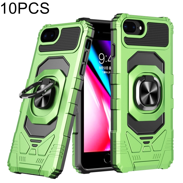 10 PCS Armor Magnetic PC + TPU Shockproof Case with 360 Degree Rotation Ring Holder For iPhone 8 Plus / 7 Plus