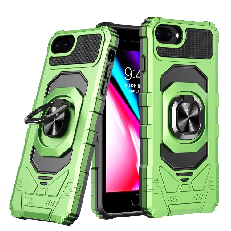 10 PCS Armor Magnetic PC + TPU Shockproof Case with 360 Degree Rotation Ring Holder For iPhone 8 Plus / 7 Plus