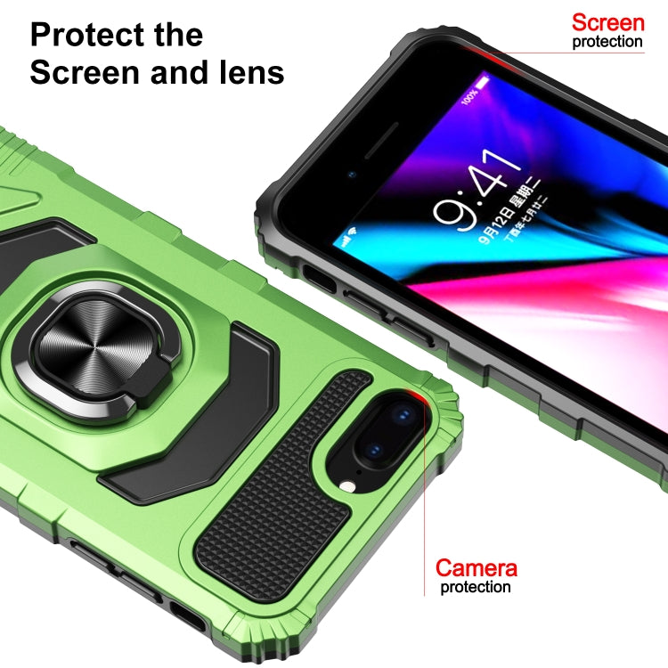 10 PCS Armor Magnetic PC + TPU Shockproof Case with 360 Degree Rotation Ring Holder For iPhone 8 Plus / 7 Plus