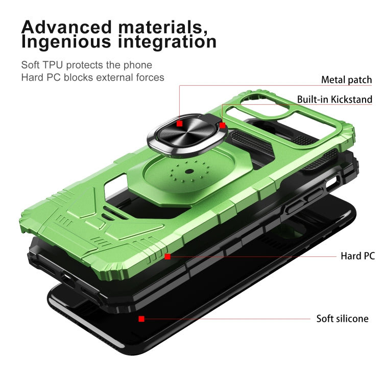 10 PCS Armor Magnetic PC + TPU Shockproof Case with 360 Degree Rotation Ring Holder For iPhone 8 Plus / 7 Plus