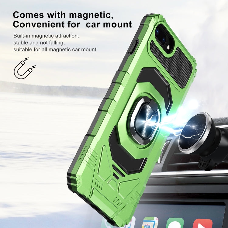 10 PCS Armor Magnetic PC + TPU Shockproof Case with 360 Degree Rotation Ring Holder For iPhone 8 Plus / 7 Plus