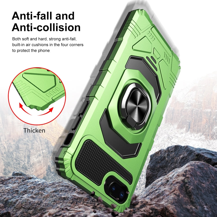 10 PCS Armor Magnetic PC + TPU Shockproof Case with 360 Degree Rotation Ring Holder For iPhone 8 Plus / 7 Plus