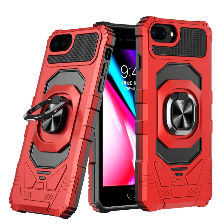 10 PCS Armor Magnetic PC + TPU Shockproof Case with 360 Degree Rotation Ring Holder For iPhone 8 Plus / 7 Plus