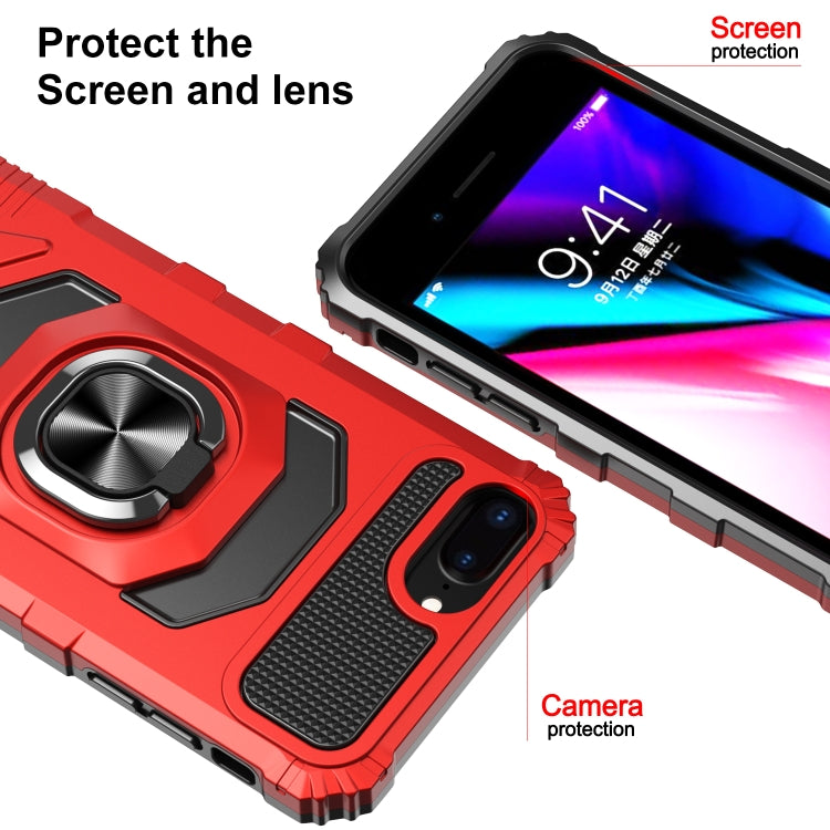 10 PCS Armor Magnetic PC + TPU Shockproof Case with 360 Degree Rotation Ring Holder For iPhone 8 Plus / 7 Plus
