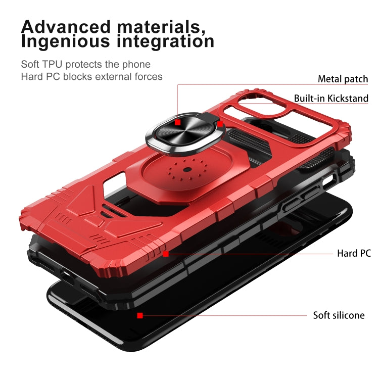 10 PCS Armor Magnetic PC + TPU Shockproof Case with 360 Degree Rotation Ring Holder For iPhone 8 Plus / 7 Plus