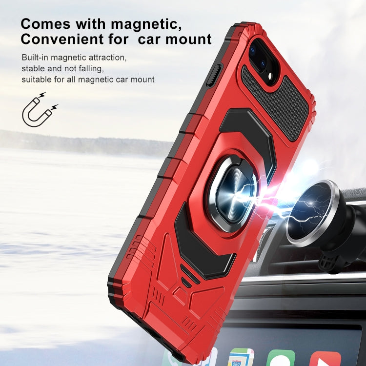 10 PCS Armor Magnetic PC + TPU Shockproof Case with 360 Degree Rotation Ring Holder For iPhone 8 Plus / 7 Plus