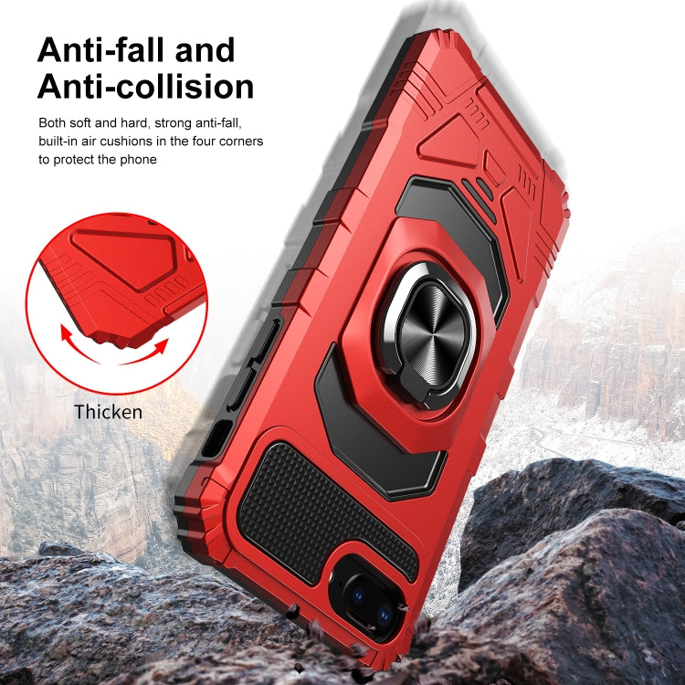 10 PCS Armor Magnetic PC + TPU Shockproof Case with 360 Degree Rotation Ring Holder For iPhone 8 Plus / 7 Plus